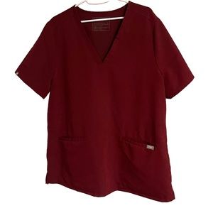 Figs Technical Collection Women’s Burgundy Scrub Top Size XL